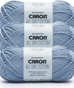 Caron All Day Cotton - 3 Pack of 173 Yards/3.52 oz Eyes Blue 100% Mercerized Cotton Yarn